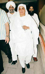 Bibi Jagir Kaur comes out after appearing in a court at the District Courts complex in Patiala on Saturday. 