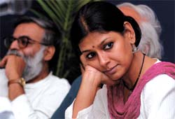 Social activist and actress Nandita Das during the panel discussion on Artistic Licence and Moral Policing at Women Press Club in the Capital on Monday.