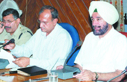 Deputy commissioner Ajit Singh Pannu informs media persons about the MC poll arrangements in Jalandhar