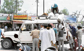 Maxi cabs are a common mode of transport in Ambala as these provide better connectivity to different parts of the district.