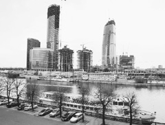 Work is underway on Moskva-City, a complex on the banks of the Moscow River a few miles from the Kremlin, that is to include about 25 high-rises, including seven buildings taller than any other in Europe.