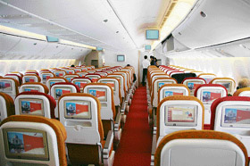 Every passenger has an individual video monitor