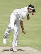 Ranadeb Bose bowls on the first day of the warm-up match against Sri Lanka A at Grace Road, Leicester, on Friday.