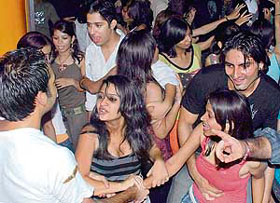 Youngsters at a Friendship Day party at Aerrizona in Sector 9, Chandigarh, on Sunday.