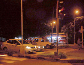Chaos at the Sector 29-30 traffic lights after the signal went on a standby just after 8 pm in Chandigarh