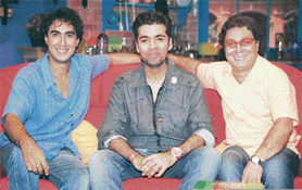 Ranvir and Vinay with their first victim Karan Johar