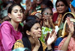 Unorganised workers demand a Bill on social security in the Capital on Monday.