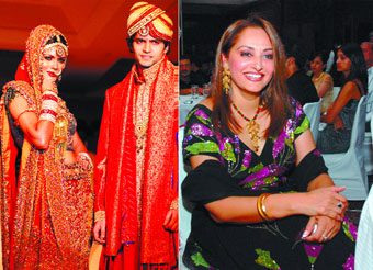Models sashay down the ramp at the ITE India 'Bride and Groom Fashion Show -2007' ; (right) Jaya Prada launches the Bride and Style magazine at the Hotel Ashok in the Capital on Thursday night.