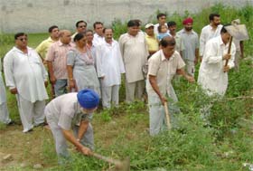 Members of teachers colony welfare association launch cleanliness drive in Nawanshahr