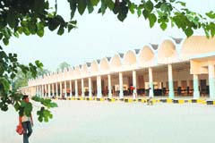 City bus stand adorns a new look as work on its reconstruction nears completion. 