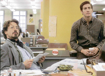 Robert Downey Jr and Jake Gyllenhaal in Zodiac