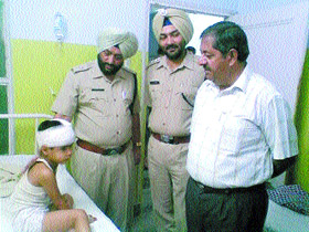 One of the injured kids in the hospital.