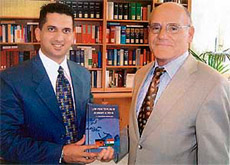 Ludhiana lawyer Harpreet Sandhu presents a copy of his book, ‘Law functioning in Germany and India’ to Gunter Hirsch, president of the Federal Court of Justice, Germany, after its release in Ludhiana on Wednesday.