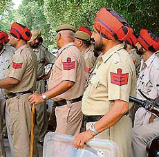 The police deployed in strength in Ludhiana on Wednesday.