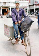 Anbu Charles, cycling forward the message of clean environment and good health.
