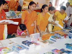 Visitors at a book fair organised at Lala Lajpat Rai Bhavan, Sector 15, Chandigarh, on Thursday.