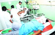 The injured have been admitted to the civil hospital.