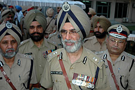 DGP N.P.S Aulkah interacts with mediapersons at Jalandhar on Monday.