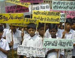 Drive against drugs: Students do their bit.