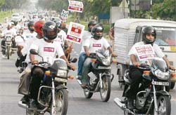 A motorcycle rally to spread awareness on traffic rules and road safety which was held in Chandigarh
