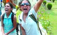 ry to get inside the Delhi University vice-chancellor's office in the Capital on Wednesday