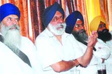 SAD 1920 chief Ravi Inder Singh addresses a press meet in Jalandhar on Wednesday. 