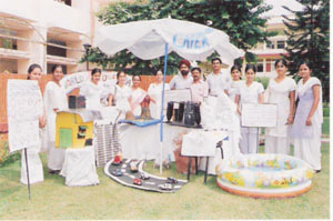 A model on display during International Ozone Day at Kamla Nehru Collge, Phagwara.