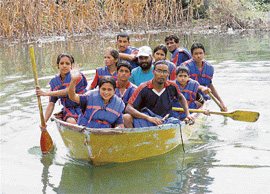 Special water sports training camp is being organised for Bharat Scouts and Guides in Gobind Sagar Lake in Bilaspur.