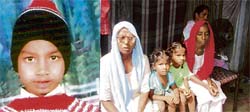 Stiphen Maseh (File photo); His mother, Kirna, and grandmother talk to mediapersons at their house in Amloh on Sunday