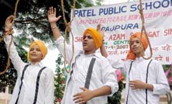 Students of Patel Public School, Rajpura, enact a play about Shaheed Bhagat Singh’s life on the eve of his birth centenary on Thursday.