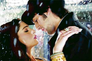 Sonal and Ranbir in a still from Saawariya