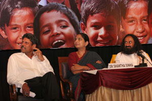 The Art of Living and United Nations Childrens Fund resolve to further the cause of child rights and protection at a function at the India Islamic Cultural Centre in the Capital on Monday