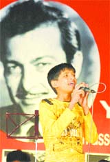 A young artiste performs during 13th annual Madan Mohan Nite in Jalandhar