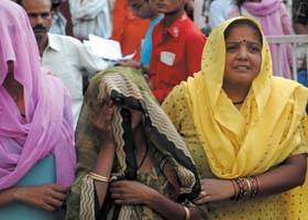 Relatives of the victims mourning