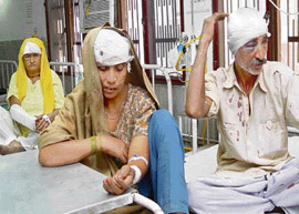 The injured victims at the general hospital in Sector 6, Panchkula on Monday