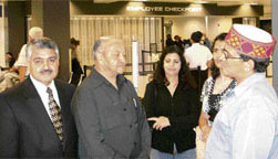 Chief Minister Virbhadra Singh interacts with Himachali NRIs in Washington on Tuesday.