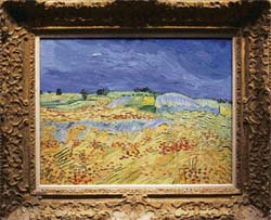The Fields (Wheat Fields) by Vincent van Gogh is displayed at a Sothebys preview in Hong Kong