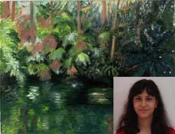 Sharmishta Ghosh and her painting Forest Landscape