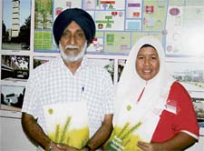 Dr Darshan Singh Brar accompanied by Dr Asfaliza Ramli at the centre for communication at PAU on Wednesday