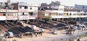 Iron merchants have placed material on two-thirds of the Gill Road, Ludhiana