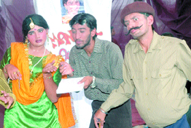 Students perform a skit during the festival