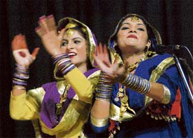 Girls perform giddha at Shivalik Institute of Education and Research as part of the institutes youth festival in Mohali