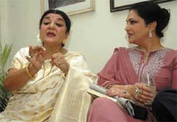 Ghazal singers Rita Ganguly and Tahira Syed at a press conference about their concert in the Capital on Friday