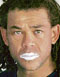 Andrew Symonds stands in a dressing room after a training session in Mumbai.