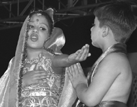 Students of Mind Tree School enact scenes from Ramayana during their annual function in Ambala on Sunday