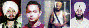 The pictures released by the police of the four accused wanted in the Mullanpur RDX case