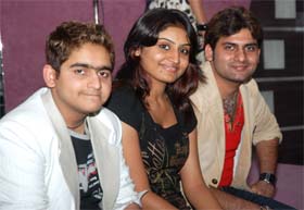Abhaas, Ashpreet and Harshit of the Voice of India fame at a press conference in Jalandhar