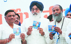 CM Parkash Singh Badal releases a CD on Maharshi Valmiki to mark latters birth anniversary in Jalandhar 