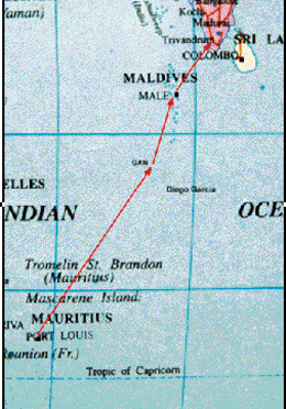 The flight path of the Mirage 2000