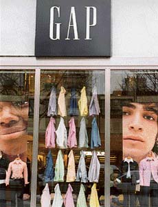 This file photo shows a clothing retailer Gap shop in Paris